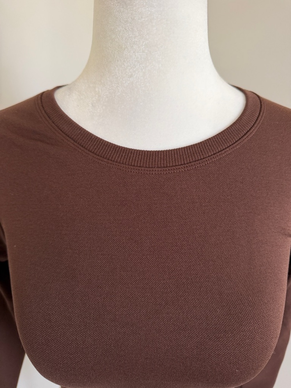 Offline by Aerie Cropped Long-Sleeve Crewneck Top - Brown size XXS - Picture 3 of 8